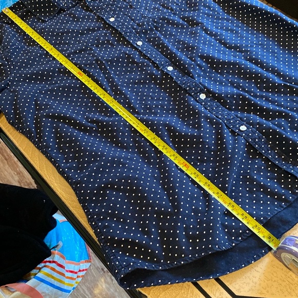 Men’s polka dot blue casual button down mens size XXL preppy organic cotton - Picture 5 of 9
